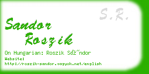 sandor roszik business card